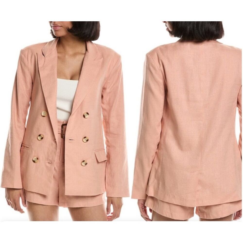 Bishop + Young Blush Lotus Oversized Double Breasted Blazer - S